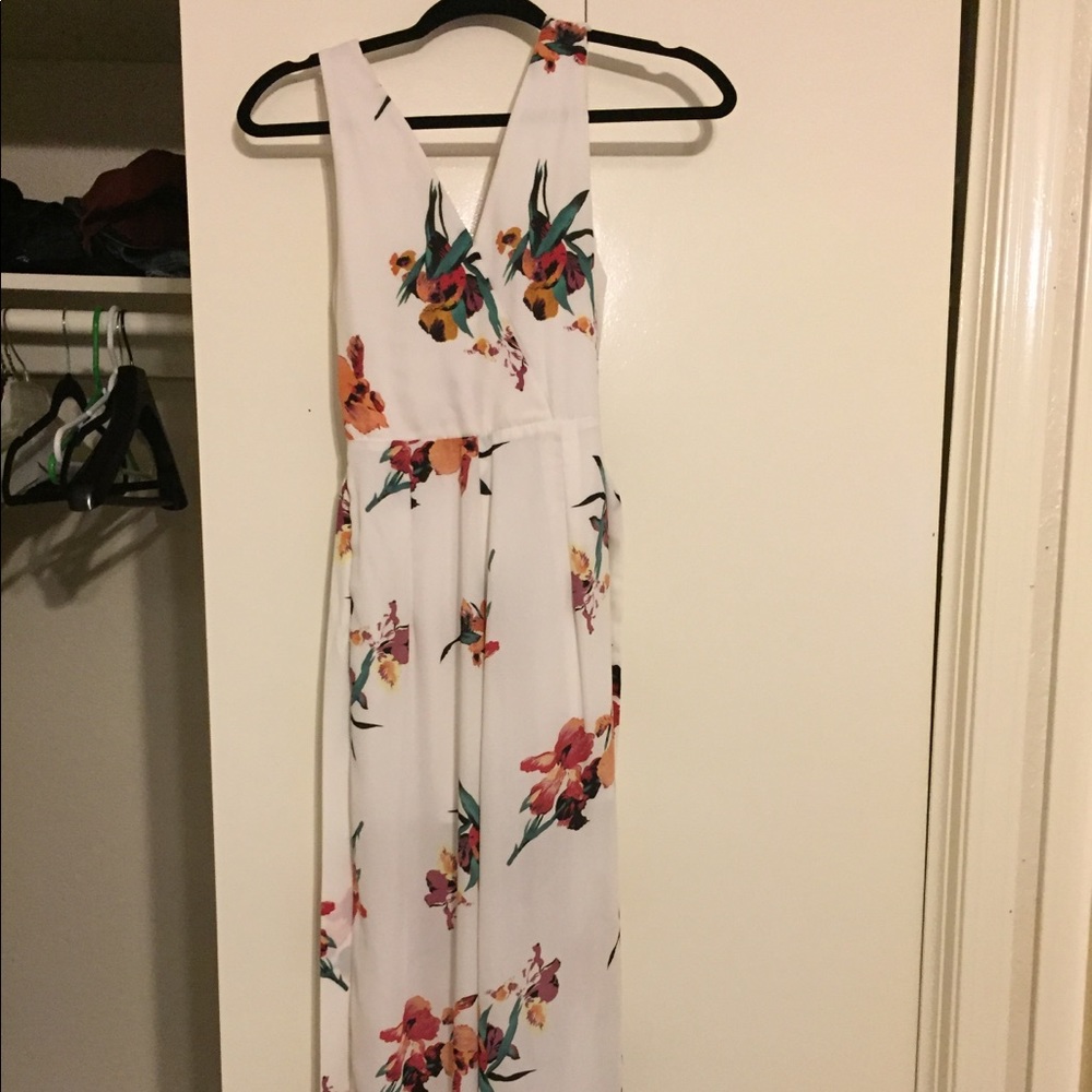 Printed white jump suit